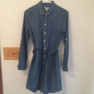 Chambray shirt dress